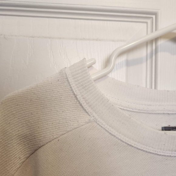 Aerie White Distressed Cropped Sweatshirt - Picture 4 of 5